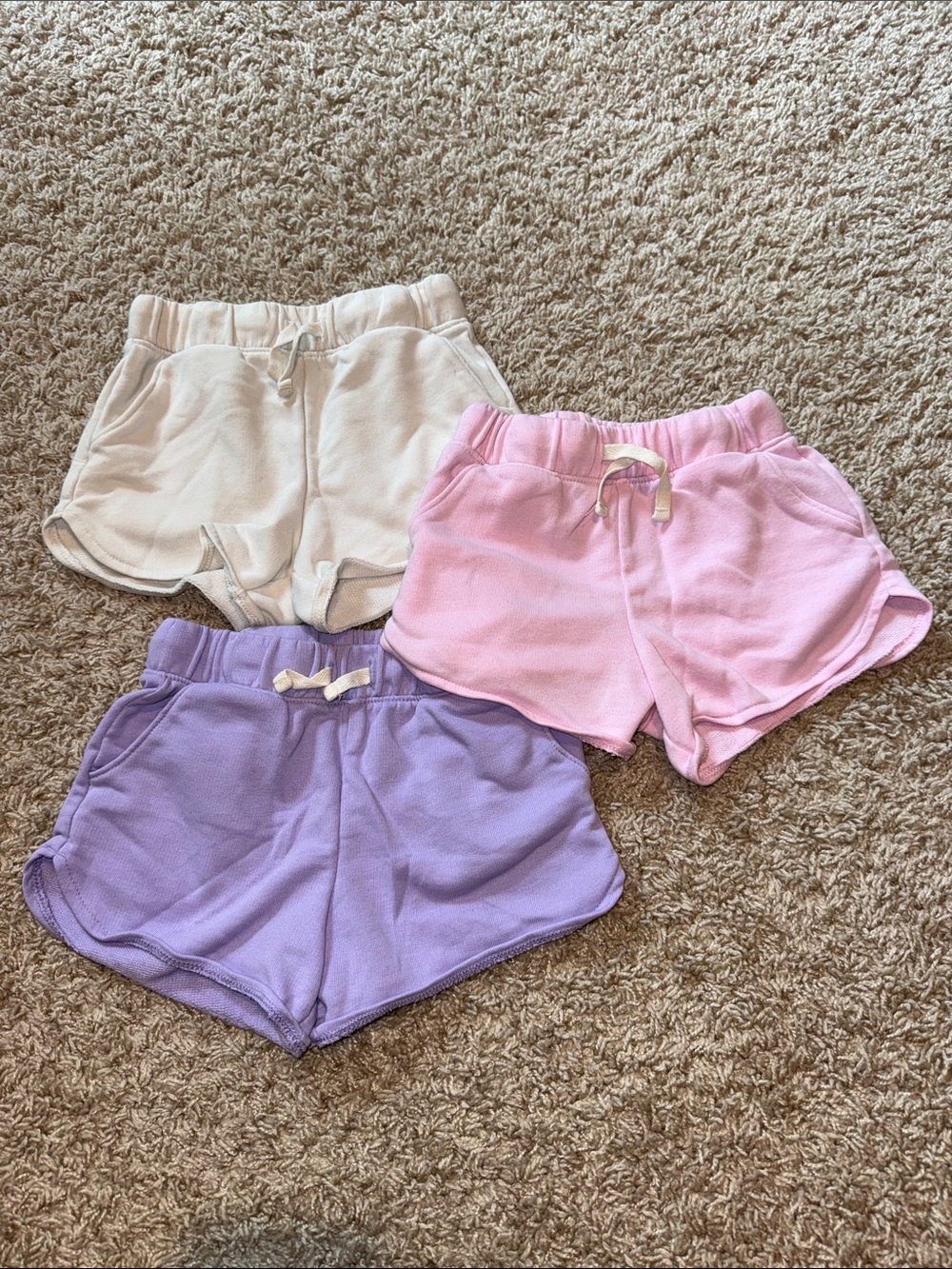Old Navy Girls' Drawstring Shorts - Pink, Lavender & Cream